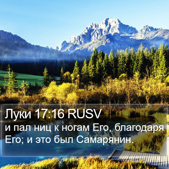 Луки 17:16 RUSV Bible Study