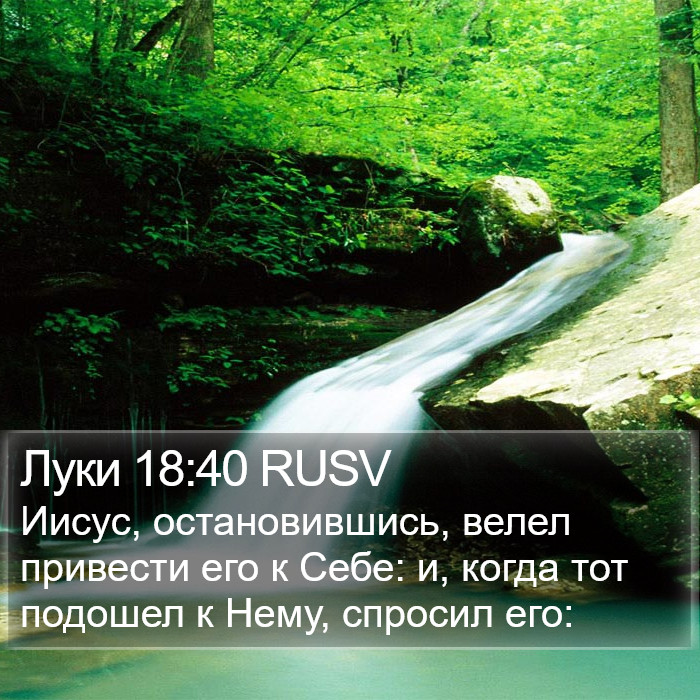 Луки 18:40 RUSV Bible Study