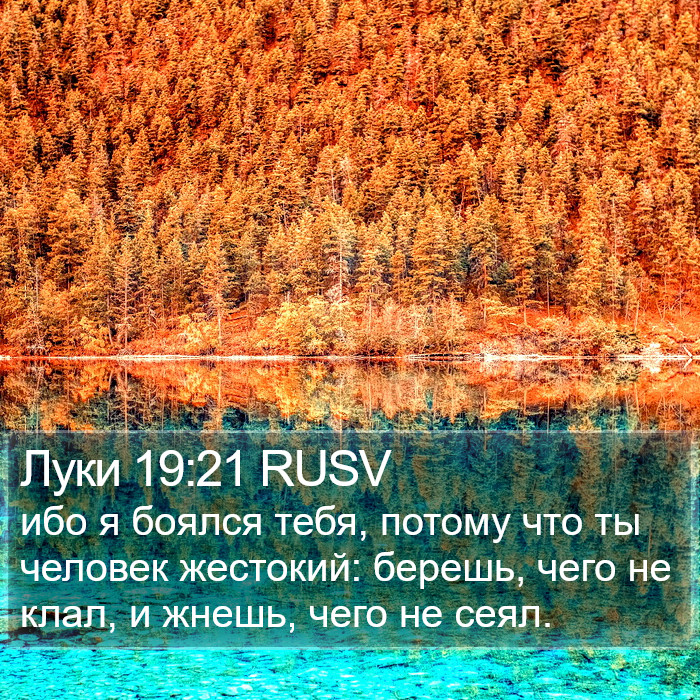 Луки 19:21 RUSV Bible Study