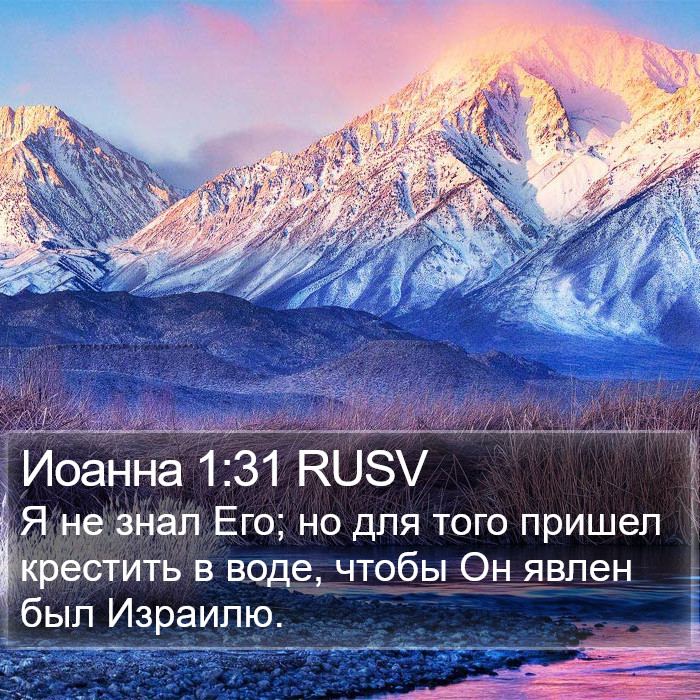 Иоанна 1:31 RUSV Bible Study