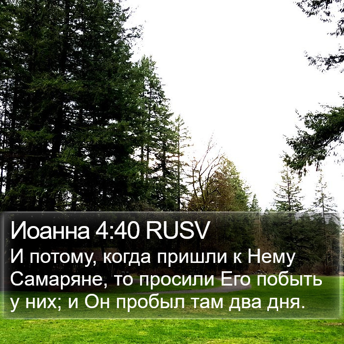 Иоанна 4:40 RUSV Bible Study