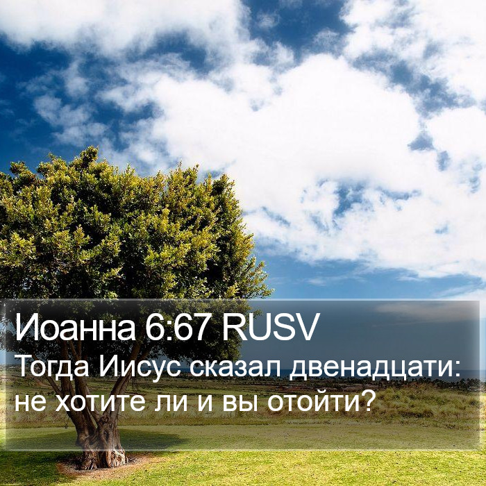 Иоанна 6:67 RUSV Bible Study