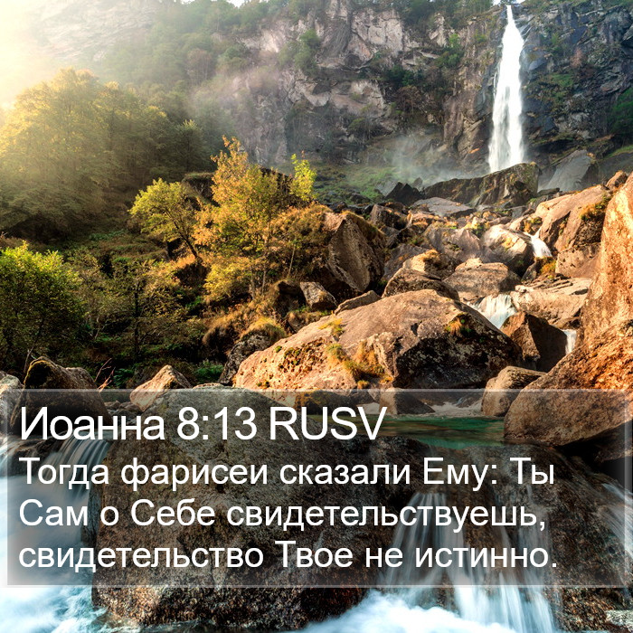 Иоанна 8:13 RUSV Bible Study