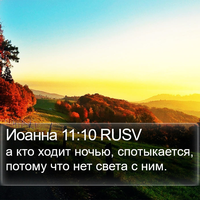 Иоанна 11:10 RUSV Bible Study