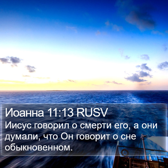 Иоанна 11:13 RUSV Bible Study