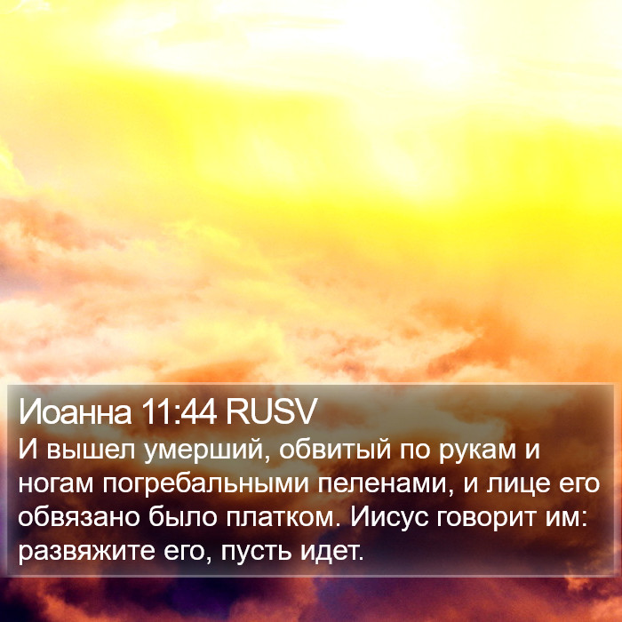 Иоанна 11:44 RUSV Bible Study