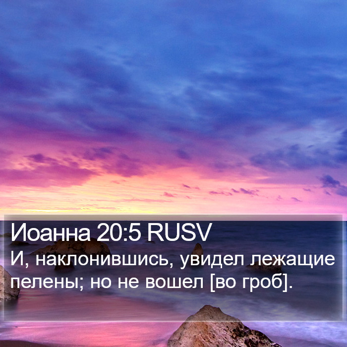 Иоанна 20:5 RUSV Bible Study