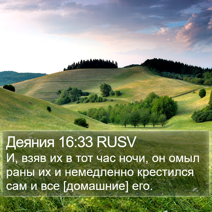 Деяния 16:33 RUSV Bible Study