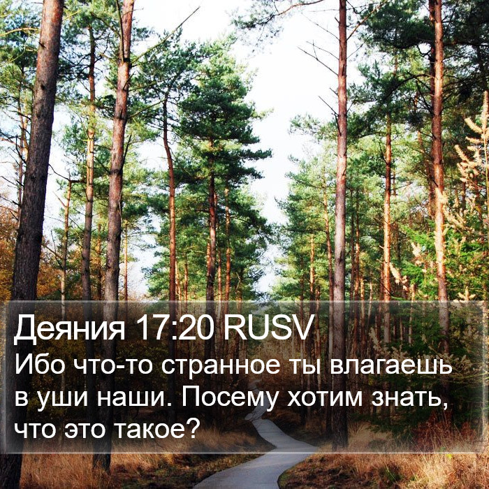 Деяния 17:20 RUSV Bible Study