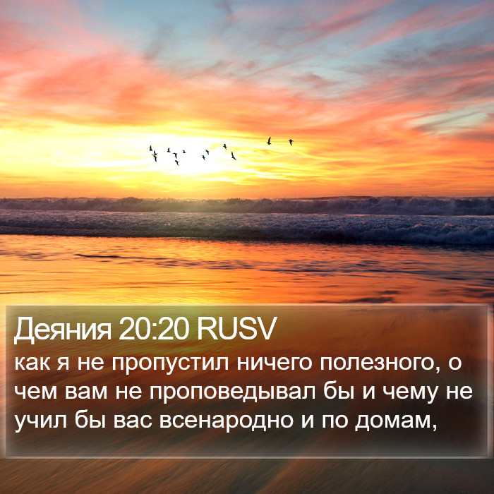 Деяния 20:20 RUSV Bible Study