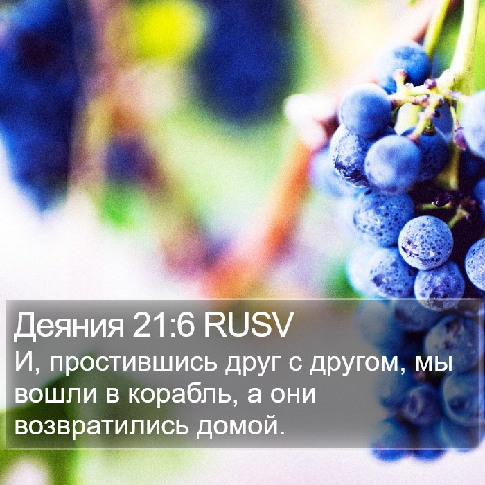 Деяния 21:6 RUSV Bible Study