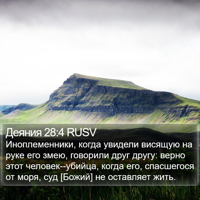 Деяния 28:4 RUSV Bible Study