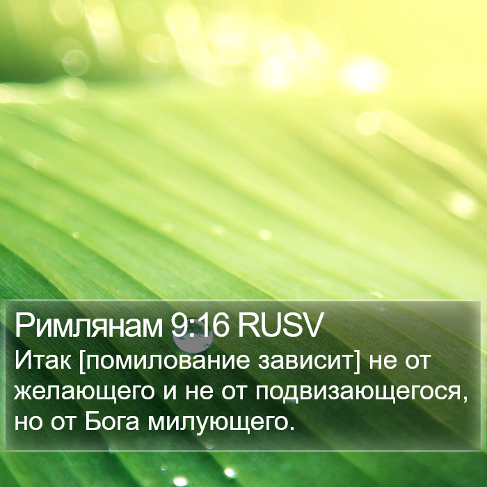 Римлянам 9:16 RUSV Bible Study