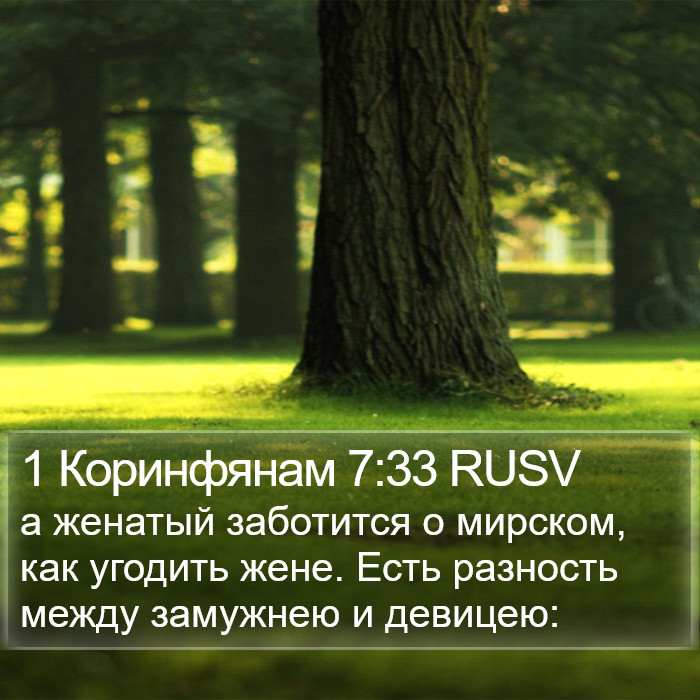 1 Коринфянам 7:33 RUSV Bible Study