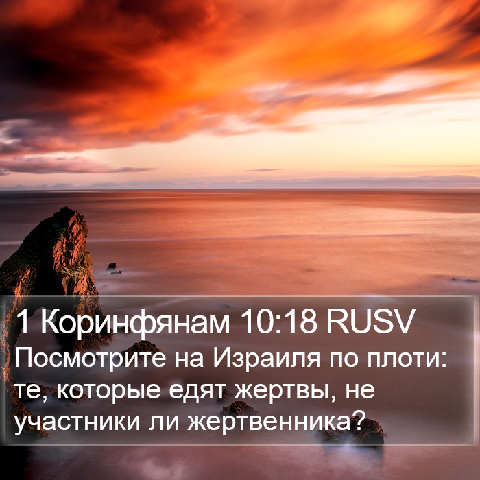 1 Коринфянам 10:18 RUSV Bible Study