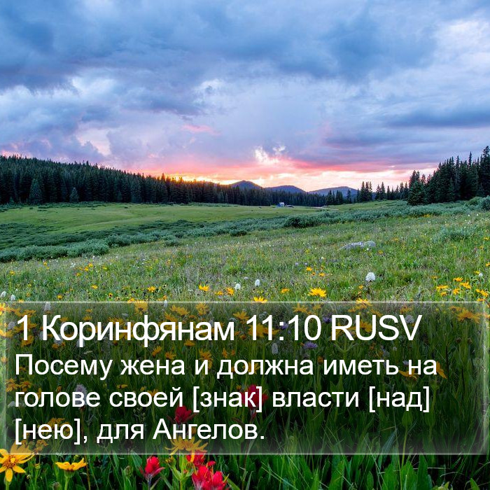 1 Коринфянам 11:10 RUSV Bible Study