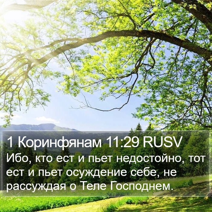 1 Коринфянам 11:29 RUSV Bible Study