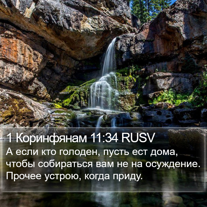 1 Коринфянам 11:34 RUSV Bible Study