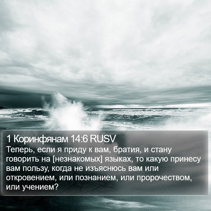 1 Коринфянам 14:6 RUSV Bible Study