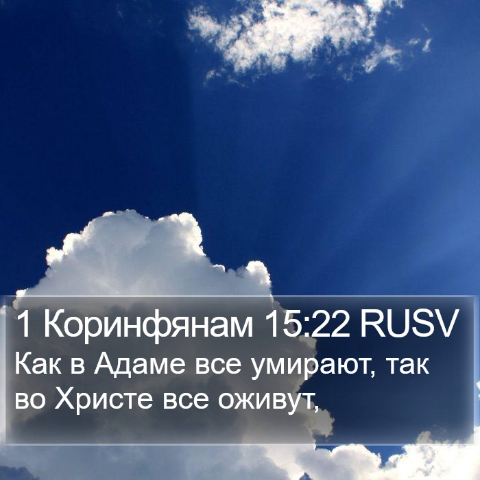 1 Коринфянам 15:22 RUSV Bible Study