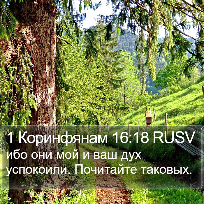 1 Коринфянам 16:18 RUSV Bible Study