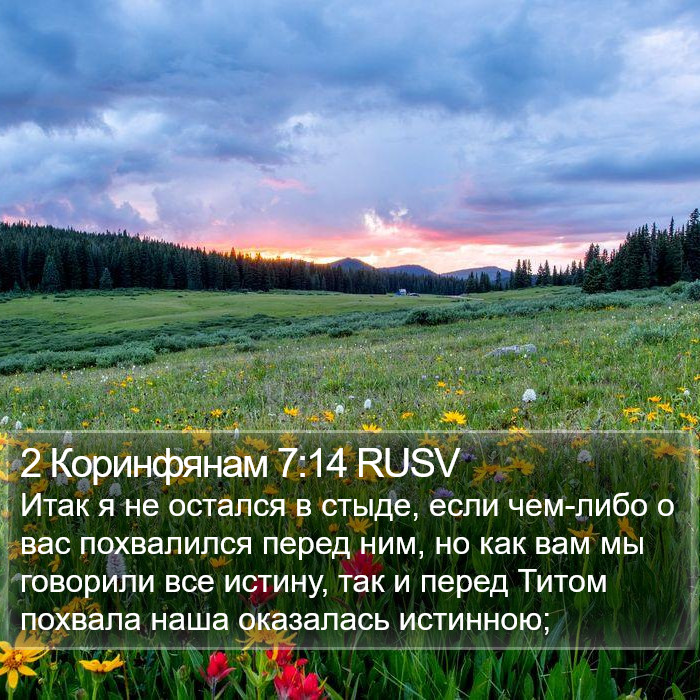 2 Коринфянам 7:14 RUSV Bible Study