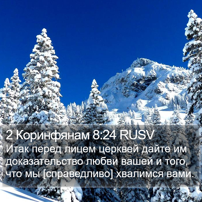 2 Коринфянам 8:24 RUSV Bible Study