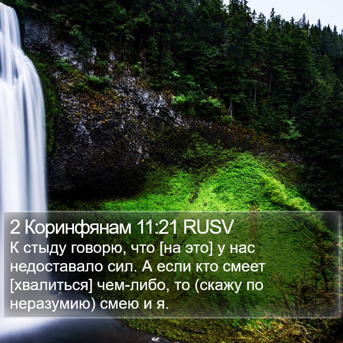 2 Коринфянам 11:21 RUSV Bible Study