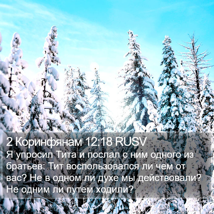 2 Коринфянам 12:18 RUSV Bible Study