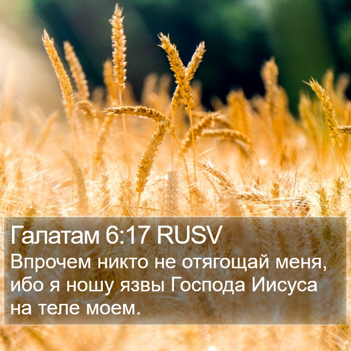 Галатам 6:17 RUSV Bible Study