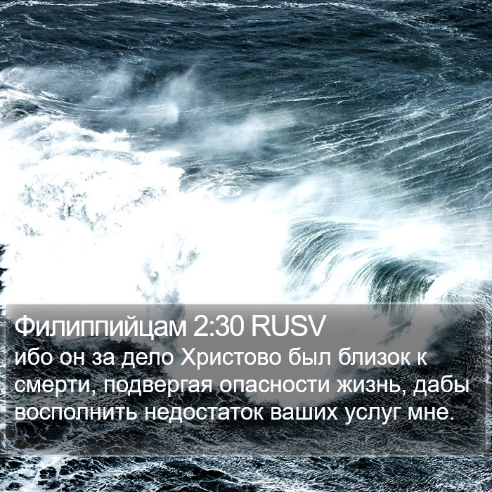 Филиппийцам 2:30 RUSV Bible Study
