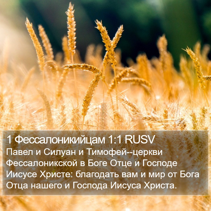 1 Фессалоникийцам 1:1 RUSV Bible Study