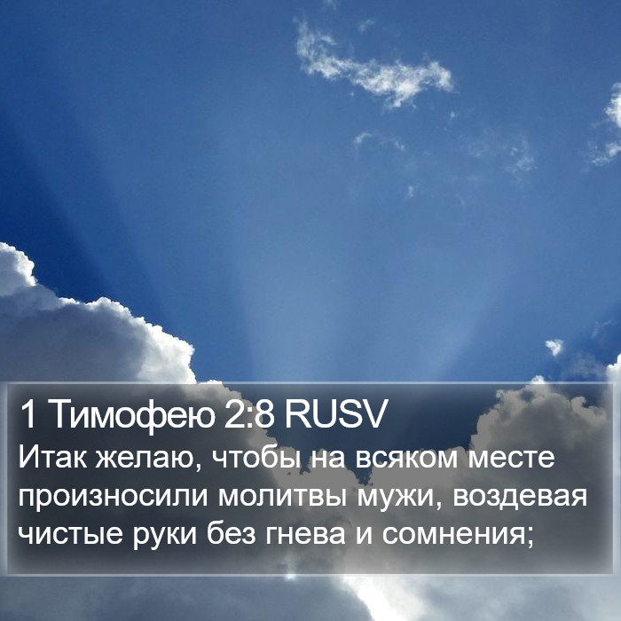 1 Тимофею 2:8 RUSV Bible Study