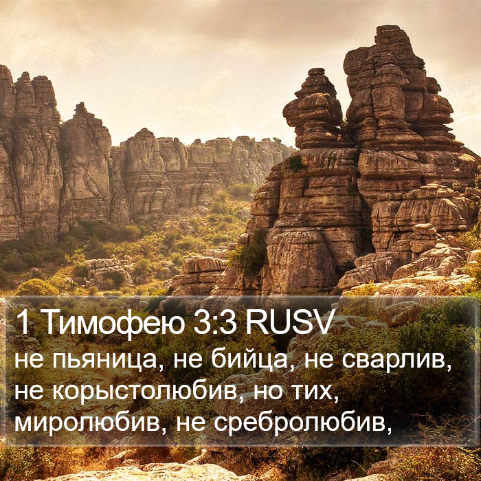 1 Тимофею 3:3 RUSV Bible Study