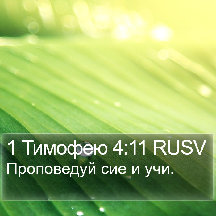 1 Тимофею 4:11 RUSV Bible Study