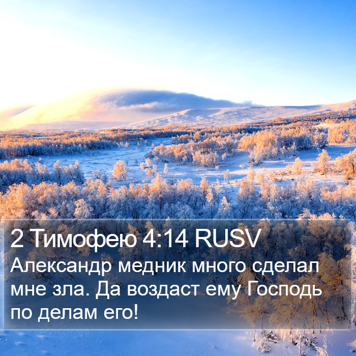 2 Тимофею 4:14 RUSV Bible Study