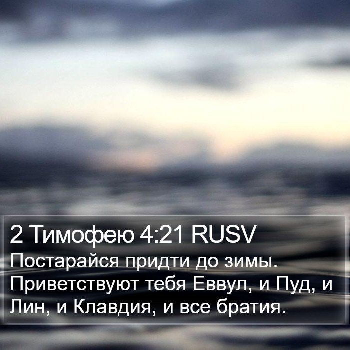 2 Тимофею 4:21 RUSV Bible Study