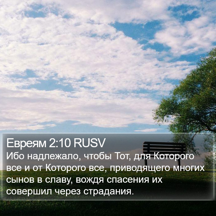 Евреям 2:10 RUSV Bible Study