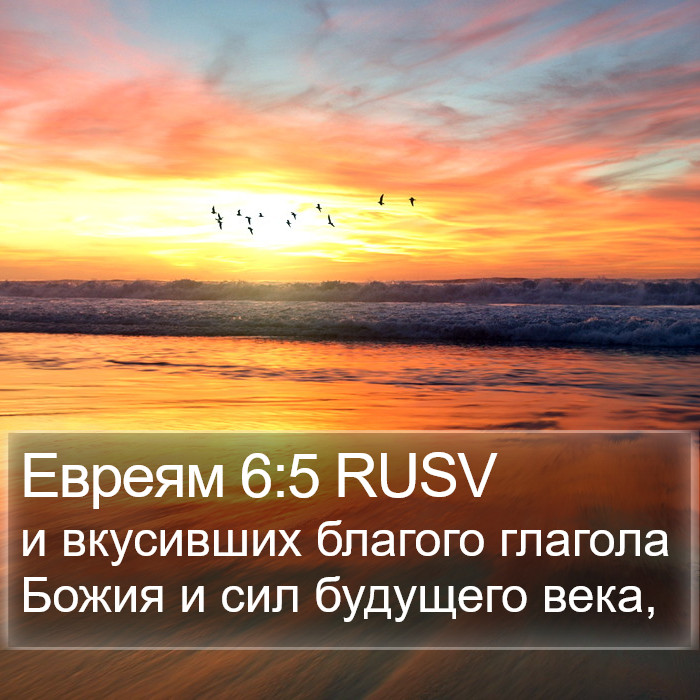 Евреям 6:5 RUSV Bible Study