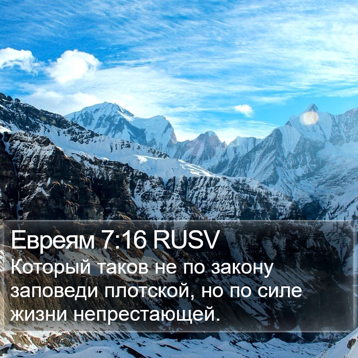 Евреям 7:16 RUSV Bible Study