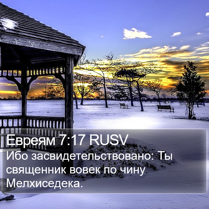 Евреям 7:17 RUSV Bible Study