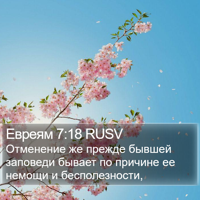 Евреям 7:18 RUSV Bible Study