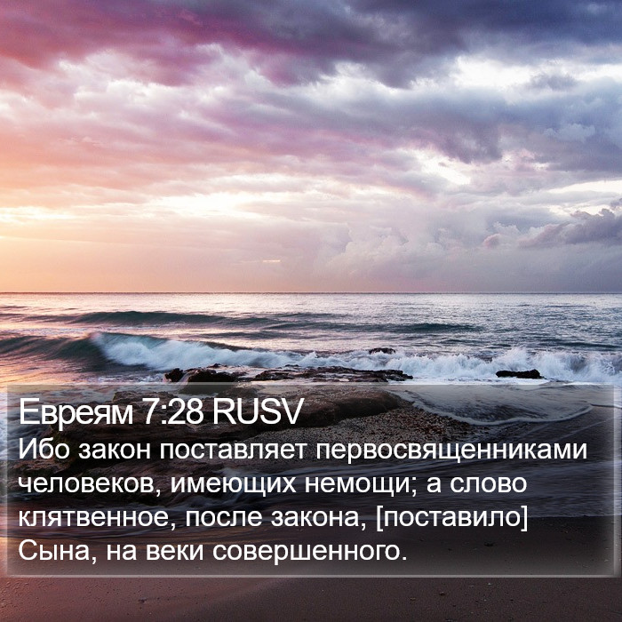 Евреям 7:28 RUSV Bible Study