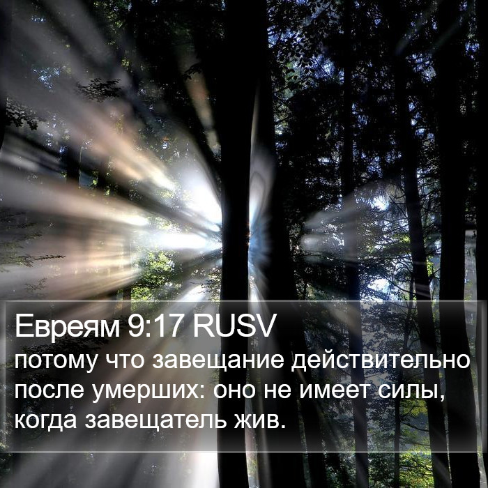 Евреям 9:17 RUSV Bible Study