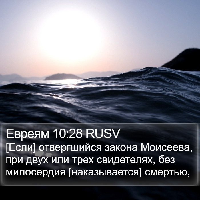 Евреям 10:28 RUSV Bible Study