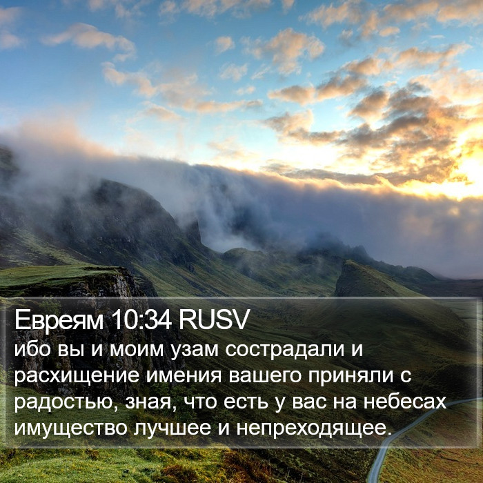 Евреям 10:34 RUSV Bible Study