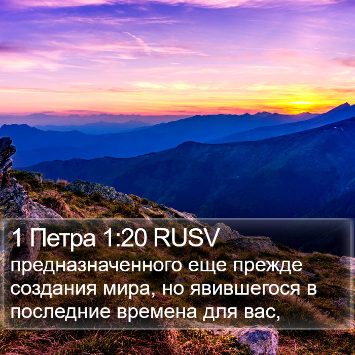 1 Петра 1:20 RUSV Bible Study