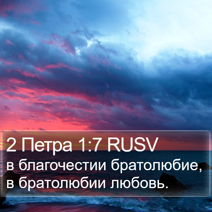 2 Петра 1:7 RUSV Bible Study