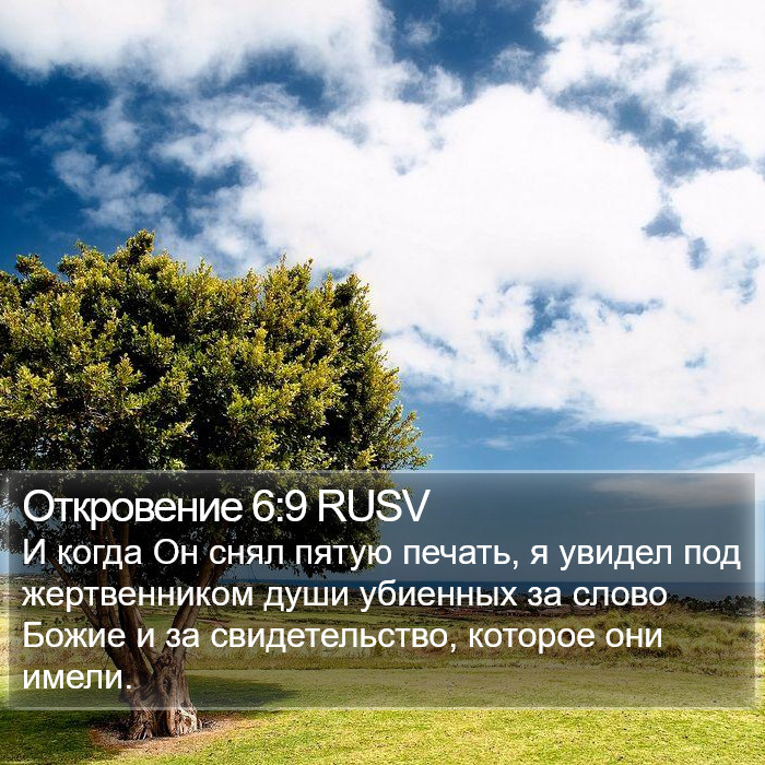 Откровение 6:9 RUSV Bible Study